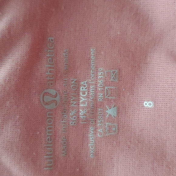 Lululemon Size 8 Pink Work Out Top - Picture 3 of 3